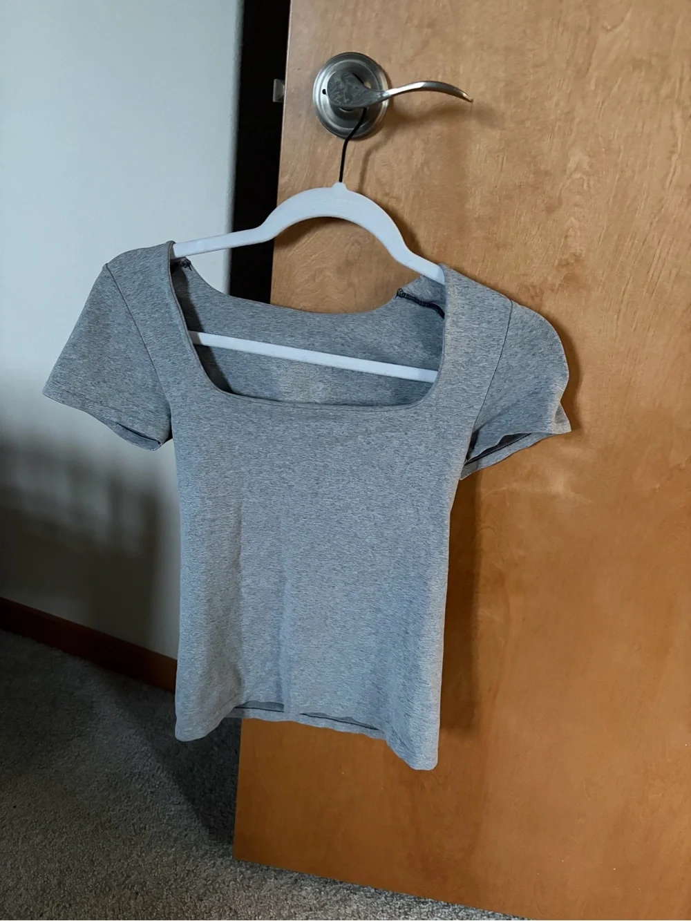 Free People Clean Lines Sunfaded Baby Tee in gray